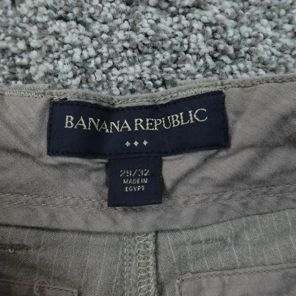 Banana Republic Pants Mens 29X32 Gray Linen Chambray Chino Trouser Straight Y2K‎